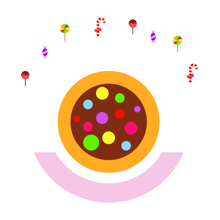 Christmas card, Christmas candy, vector backgroundのイラスト素材