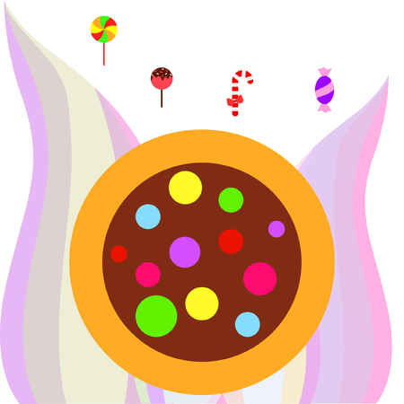 Christmas card, Christmas candy, vector backgroundのイラスト素材