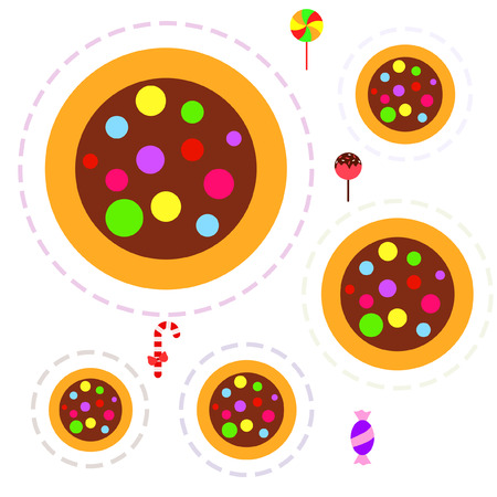 Christmas card, Christmas candy, vector backgroundのイラスト素材