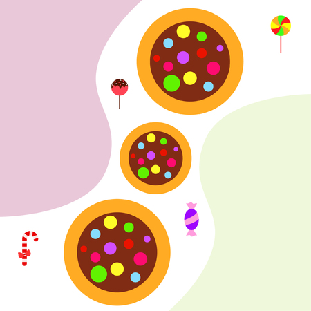 Christmas card, Christmas candy, vector backgroundのイラスト素材