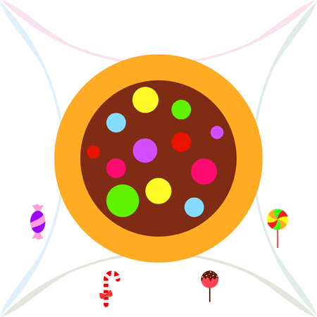 Christmas card, Christmas candy, vector backgroundのイラスト素材