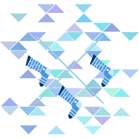 christmas card, christmas sock, vector backgroundのイラスト素材