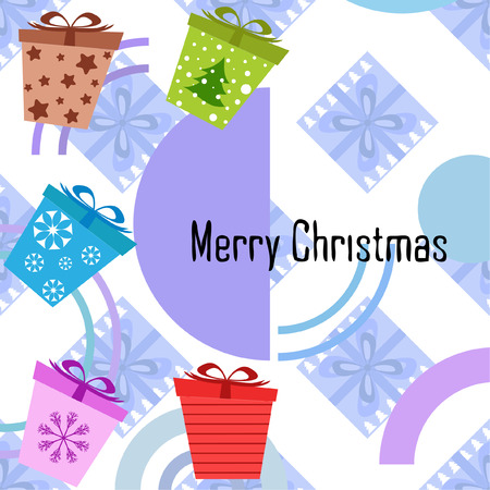 Christmas card, gifts, vector backgroundのイラスト素材