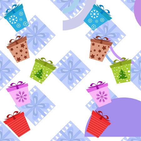 Christmas card, gifts, vector backgroundのイラスト素材
