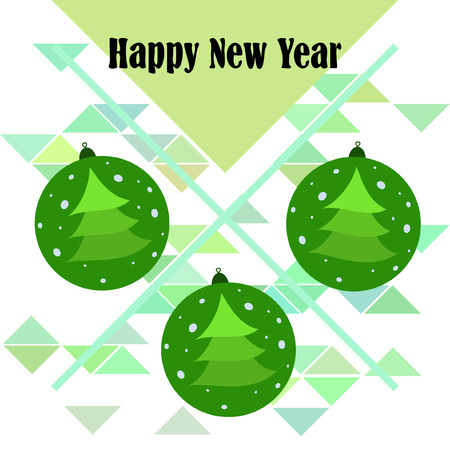 Christmas balls, New Year greeting card, vector backgroundのイラスト素材