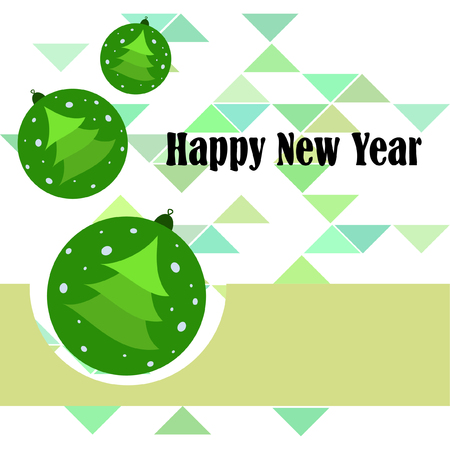 Christmas balls, New Year greeting card, vector backgroundのイラスト素材