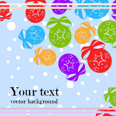 Christmas balls, New Year greeting card, vector backgroundのイラスト素材