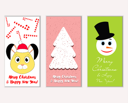 Vector illustration of winter holidays greeting cardsのイラスト素材