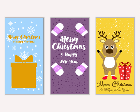 Vector illustration of winter holidays greeting cardsのイラスト素材