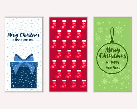 Vector illustration of winter holidays greeting cardsのイラスト素材