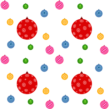 Christmas balls, New Year greeting card, vector backgroundのイラスト素材