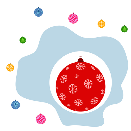 Christmas balls, New Year greeting card, vector backgroundのイラスト素材
