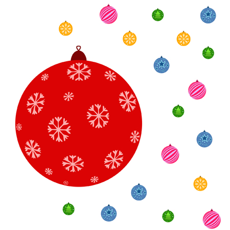 Christmas balls, New Year greeting card, vector backgroundのイラスト素材