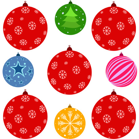 Christmas balls, New Year greeting card, vector backgroundのイラスト素材