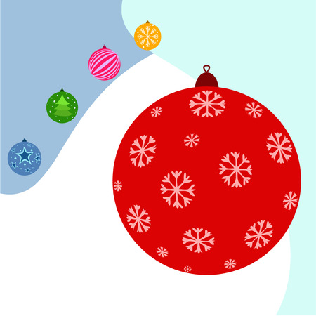 Christmas balls, New Year greeting card, vector backgroundのイラスト素材