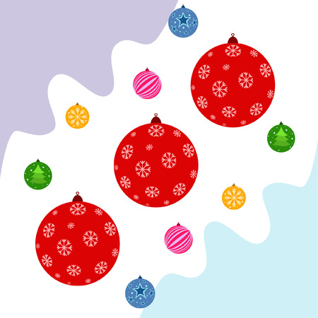 Christmas balls, New Year greeting card, vector backgroundのイラスト素材
