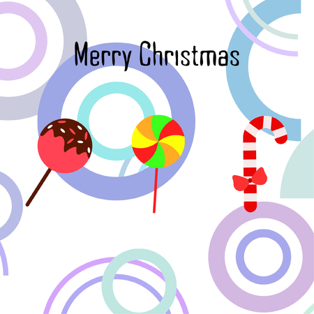 Christmas card, Christmas candy, vector backgroundのイラスト素材