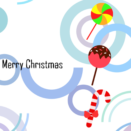 Christmas card, Christmas candy, vector backgroundのイラスト素材