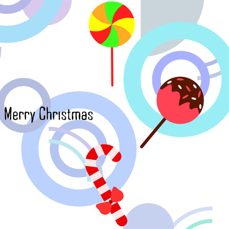 Christmas card, Christmas candy, vector backgroundのイラスト素材
