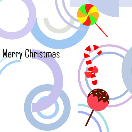 Christmas card, Christmas candy, vector backgroundのイラスト素材