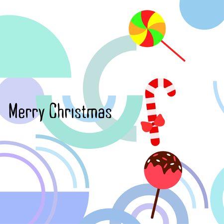 Christmas card, Christmas candy, vector backgroundのイラスト素材