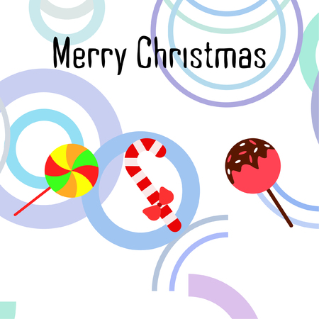 Christmas card, Christmas candy, vector backgroundのイラスト素材