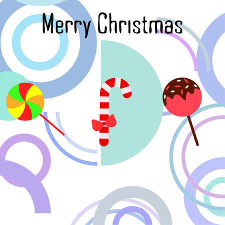 Christmas card, Christmas candy, vector backgroundのイラスト素材
