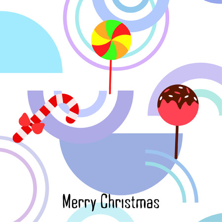 Christmas card, Christmas candy, vector backgroundのイラスト素材