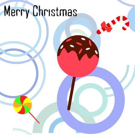 Christmas card, Christmas candy, vector backgroundのイラスト素材