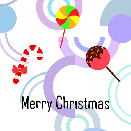 Christmas card, Christmas candy, vector backgroundのイラスト素材
