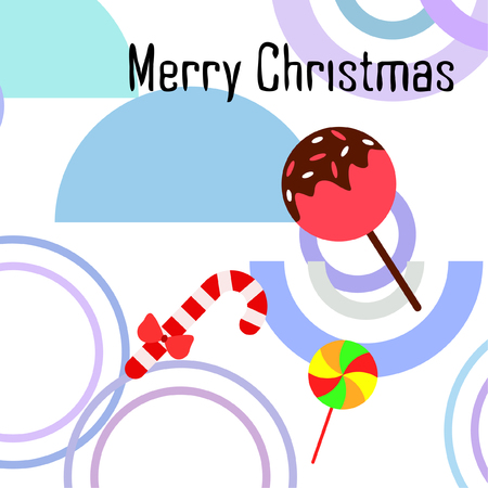 Christmas card, Christmas candy, vector backgroundのイラスト素材