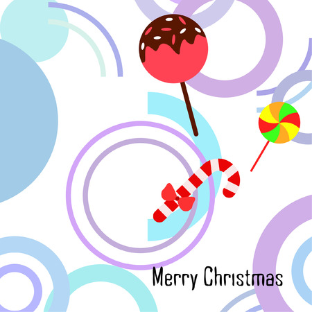 Christmas card, Christmas candy, vector backgroundのイラスト素材