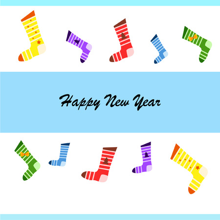 christmas card, christmas sock, vector backgroundのイラスト素材