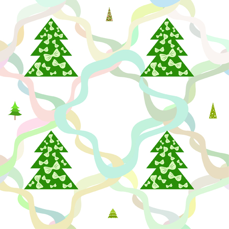 Christmas card, fir tree, vector backgroundのイラスト素材