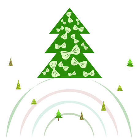 Christmas card, fir tree, vector backgroundのイラスト素材