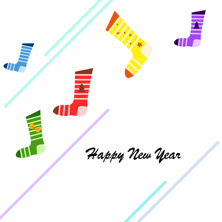 christmas card, christmas sock, vector backgroundのイラスト素材