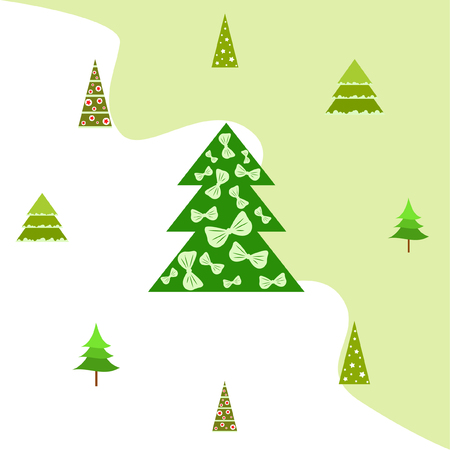 Christmas card, fir tree, vector backgroundのイラスト素材