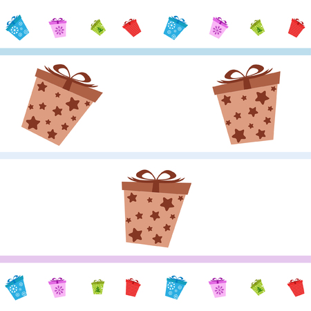 Christmas card, gifts, vector backgroundのイラスト素材