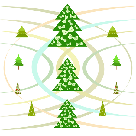 Christmas card, fir tree, vector backgroundのイラスト素材