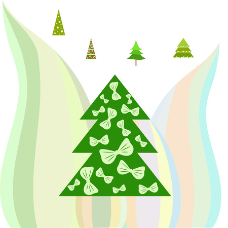 Christmas card, fir tree, vector backgroundのイラスト素材