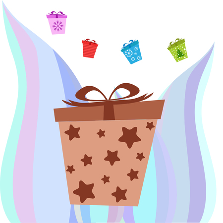 Christmas card, gifts, vector backgroundのイラスト素材
