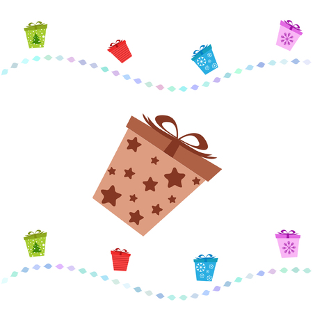 Christmas card, gifts, vector backgroundのイラスト素材