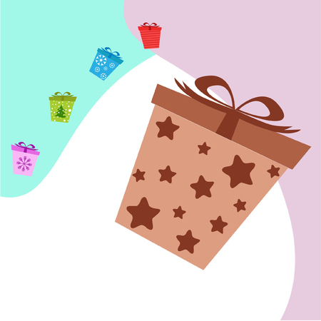 Christmas card, gifts, vector backgroundのイラスト素材