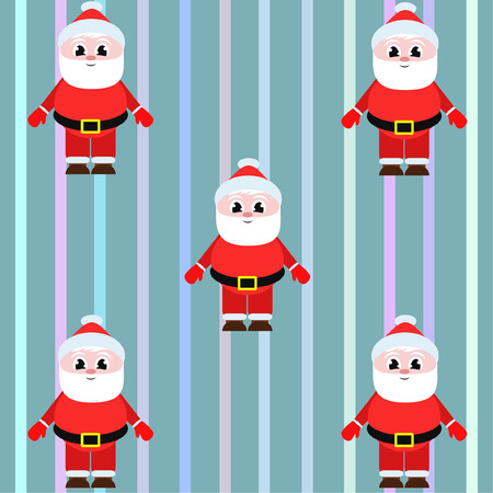 Christmas card, Santa snowman deer bear bag, vector backgroundのイラスト素材