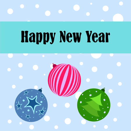 Christmas balls, New Year greeting card, vector backgroundのイラスト素材
