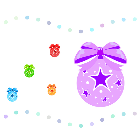Christmas balls, New Year greeting card, vector backgroundのイラスト素材