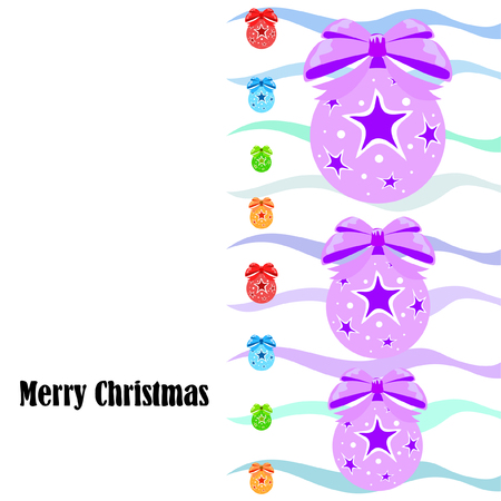 Christmas balls, New Year greeting card, vector backgroundのイラスト素材