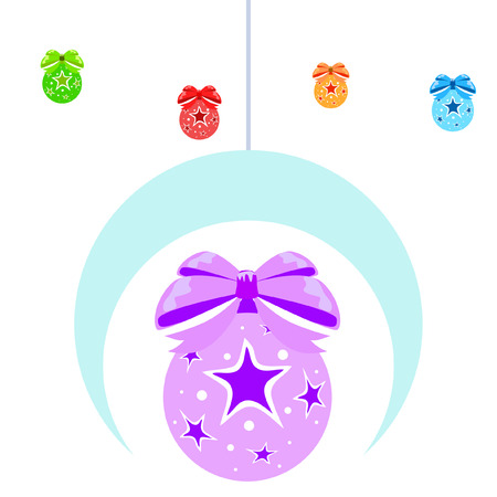 Christmas balls, New Year greeting card, vector backgroundのイラスト素材
