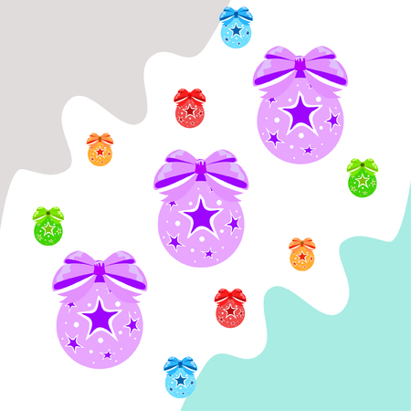 Christmas balls, New Year greeting card, vector backgroundのイラスト素材