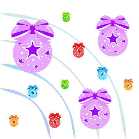 Christmas balls, New Year greeting card, vector backgroundのイラスト素材
